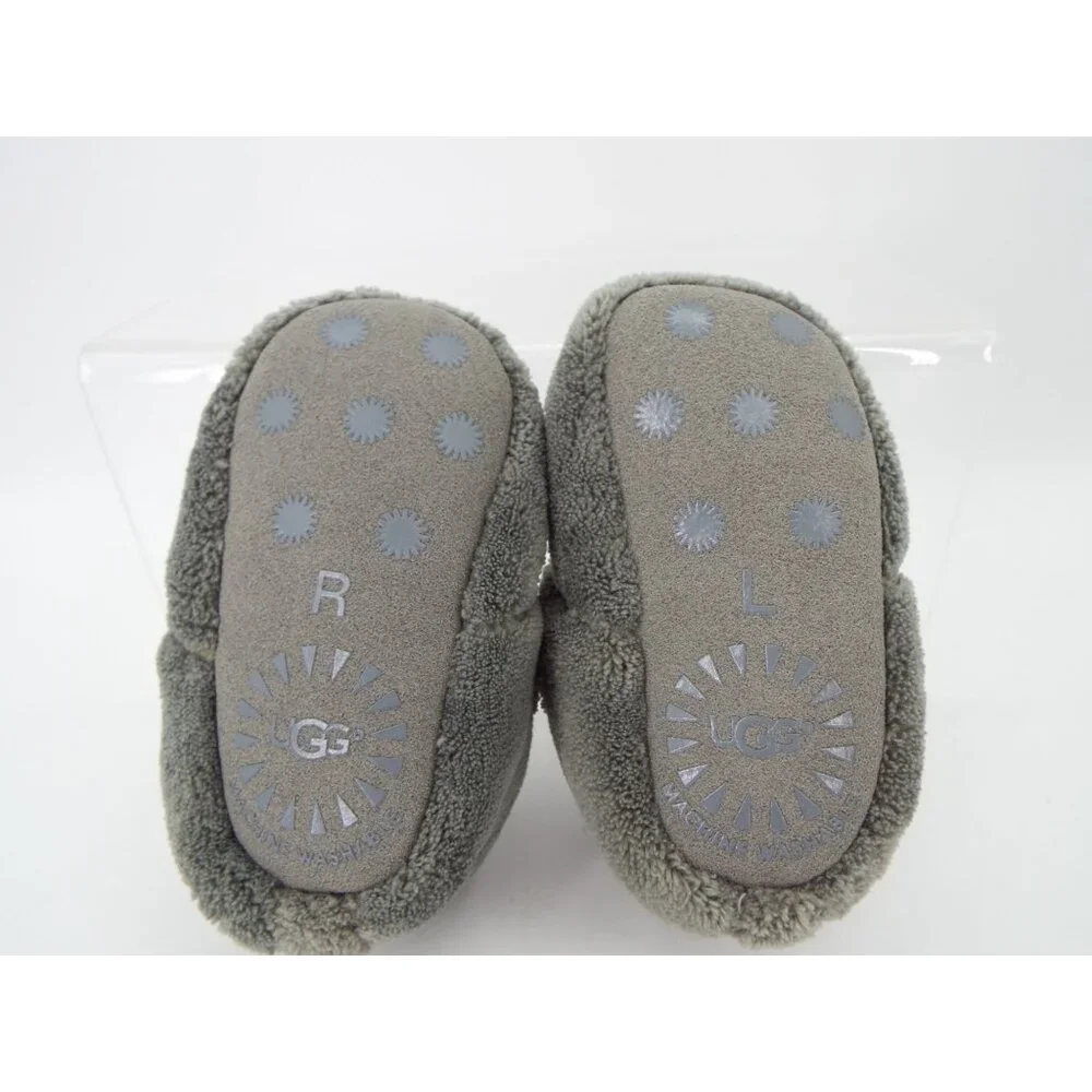 UGG Infant Gray Fleece Slippers Booties Size 2/3